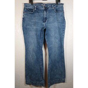 Wrangler Flare Leg Denim Trousers Size 17 X 32 Wide Hem Western Cowboy